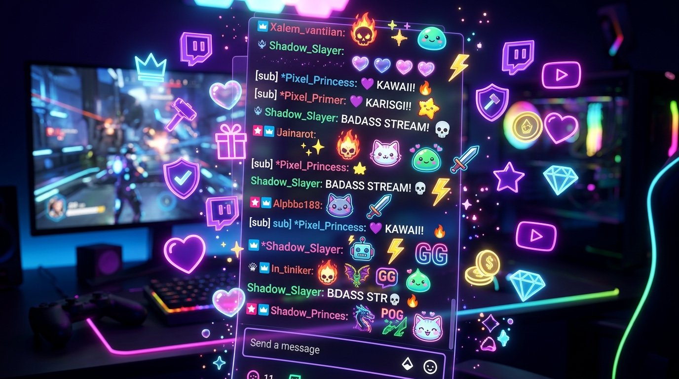 Studio Émotes & Badges : Formats, Transparence et Styles Viraux pour Twitch, YouTube & Kick